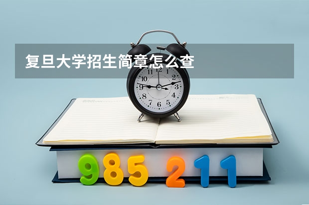 复旦大学招生简章怎么查