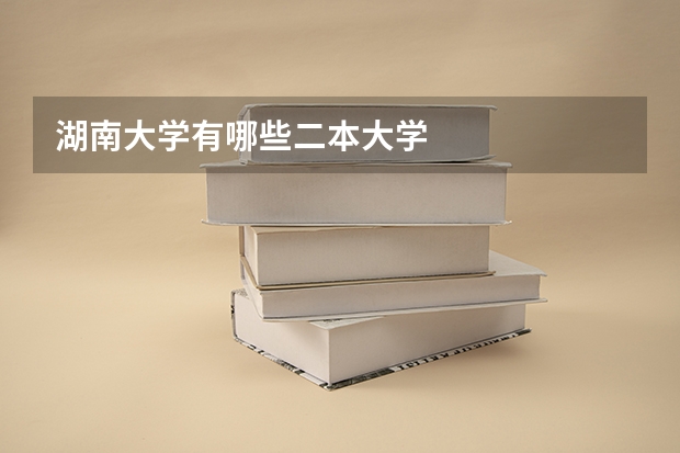 湖南大学有哪些二本大学