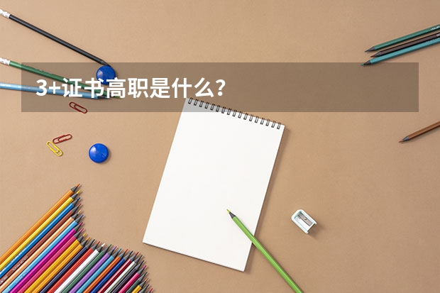 3+证书高职是什么？
